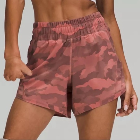 Lululemon Track That Shorts Pink Camo Brier Rose 5” - Picture 2 of 6